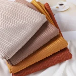 Jersey côtelé Hijab musulman plaine écharpe crêpe Hijab écharpe doux châles islamiques enveloppes bandeau Voile Femme Musulman