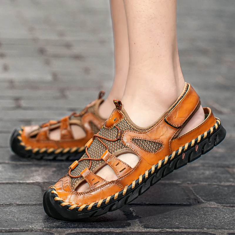 Sandales de sport à bout fermé pour hommes, légères, confortables, respirantes, de randonnée, à séchage rapide, multicolores, pour aventure en plein air