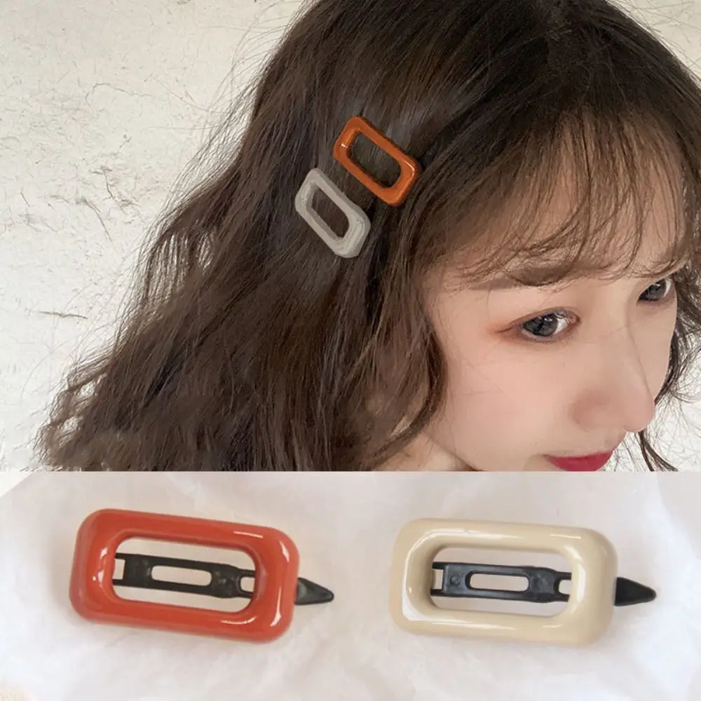 1 paire de pinces à cheveux de Style coréen, simples, légères, assorties à tout, Barrettes carrées de couleur Morandi, accessoires pour cheveux