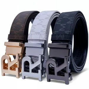 Ceinture décontractée à la mode pour hommes, boucle automatique en alliage, polyvalente, sensation haut de gamme, ceinture en cuir pour les affaires et un usage quotidien