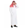 costume de cosplay pour musulmans arabes pour hommes, avec robe et foulard, arabie saoudite, eid, turquie, abaya, tunique, enveloppement de tête, déguisement de fête