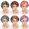 Nouvelle tresse Hijabs femmes croix front imprimé fleuri femme musulmane Turban pour fête élégant islamique bandeau élastique Hijab Bonnets