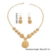 24k or dubai ensembles de bijoux cadeaux dubaï inde style couleur or collier boucle d'oreille ensemble grande fleur forme africaine ensembles de bijoux de mariée