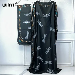 WINYI-Robe traditionnelle africaine pour femmes musulmanes, abaya, dubaï, caftan de luxe, robe de plage élégante, longueur maxi, 2024