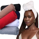 Femmes décoratif tête enveloppement africain extensible Hijab cravate pour dormir musulman plaines Jersey écharpe Turban enveloppement