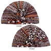 turban indien à imprimé floral pour femme, style ethnique, vêtements de sauna, hijab musulman, bonnets, bonnet chimio, chapeau, couverture contre la perte de cheveux, écharpe de sauna ronde