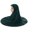 foulard hijab pour femmes, couvre tête arabe, double couche, bord rond, capuchon inférieur, écharpe haute élastique