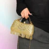 pochette de soirée en or pour femme, sac à main diamant de luxe, sac à main de fête, boîte à bandoulière initiée par pompon, sac à rouge à lèvres, designer, mode