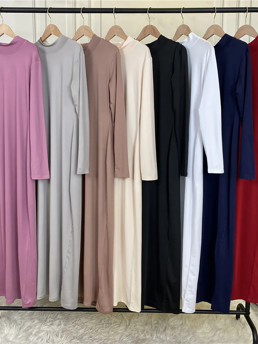 abaya robe d'intérieur décontractée pour femmes musulmanes, hijab à col roulé, robe maxi, caftan turc, vêtements islamiques