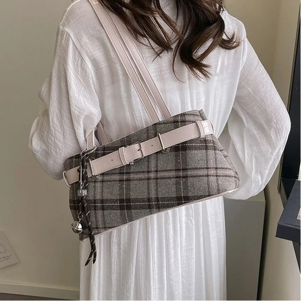 nouveau sac à main boho sac à bandoulière plaid léger sous les bras sac cloche pendentif femmes sac femmes