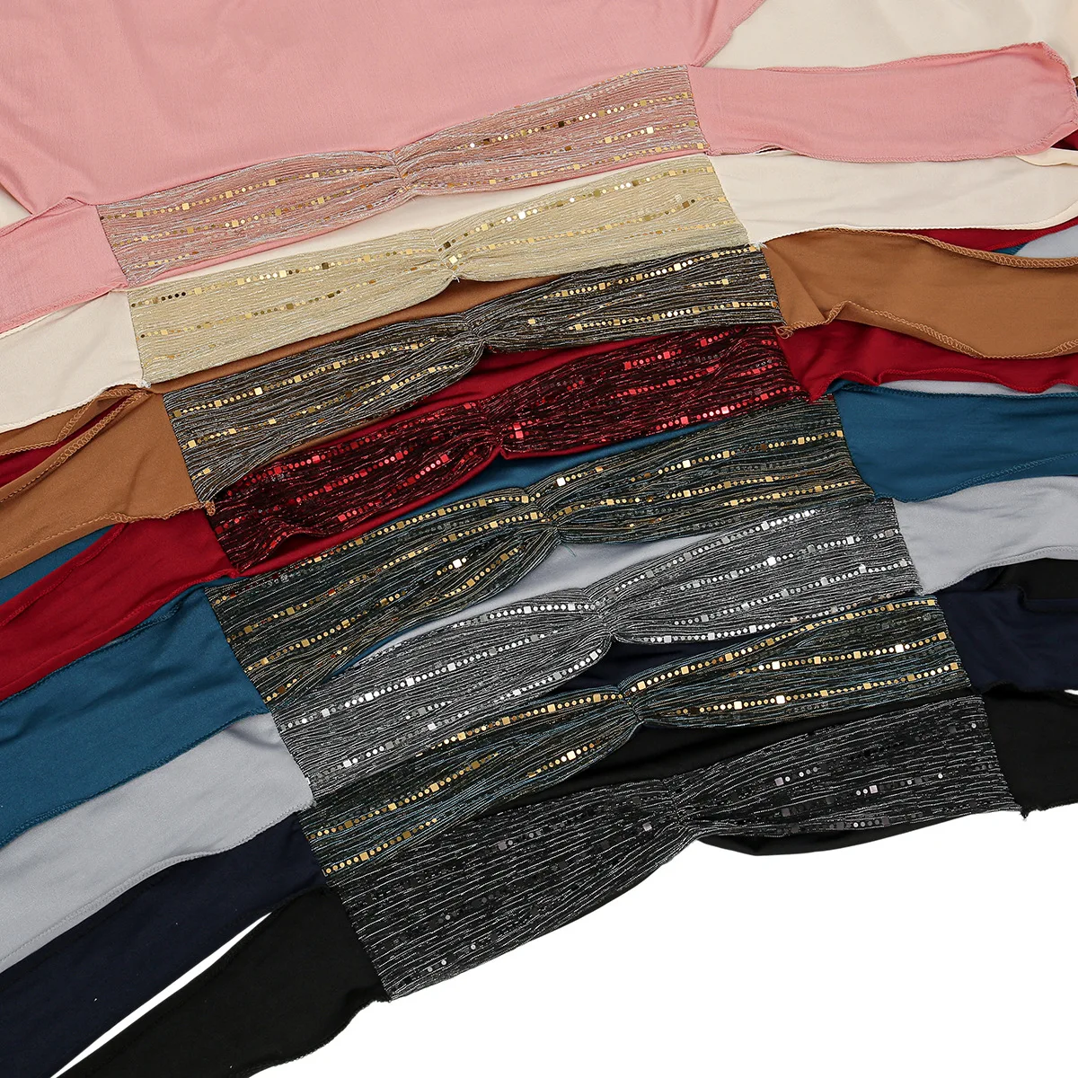 nouveau femmes musulmanes khimar paillettes hijab croix front écharpe bandeau vêtements islamiques foulard amira bandeau turbante mujer