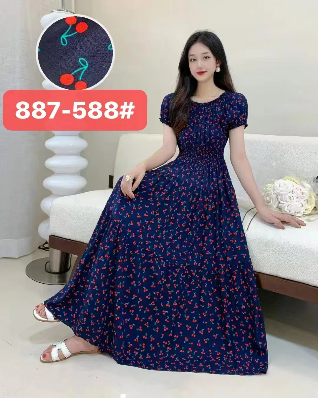 Longue Robe Maxi femmes vêtements printemps été bohème vacances plage Style coréen Floral Vintage mince robes Robe robes Boho