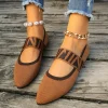 femmes ballerines tricotées chaussures décontractées talon bas femme élégante baskets bout pointu mocassins peu profonds vintage sans lacet femmes chaussures