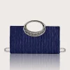 sac à main plissé pour femmes, sac de soirée luxueux et tendance de couleur pure, avec boucles d'oreilles en strass exquises, bracelets, colliers et quatre pièces, chaîne en métal détachable et portefeuille parfait pour les filles