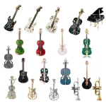 Épingle de guitare électrique en strass, dessin animé, instrument personnalisé, violon, corne de piano, trompette, accessoires de sac pour vêtements, nouvelle collection