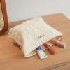 sac à cosmétiques en toile beige pour femmes, sac de rangement de cosmétiques, trousse de toilette de voyage portable, sac de doublure commpiedmont, pièce de monnaie d'hectare
