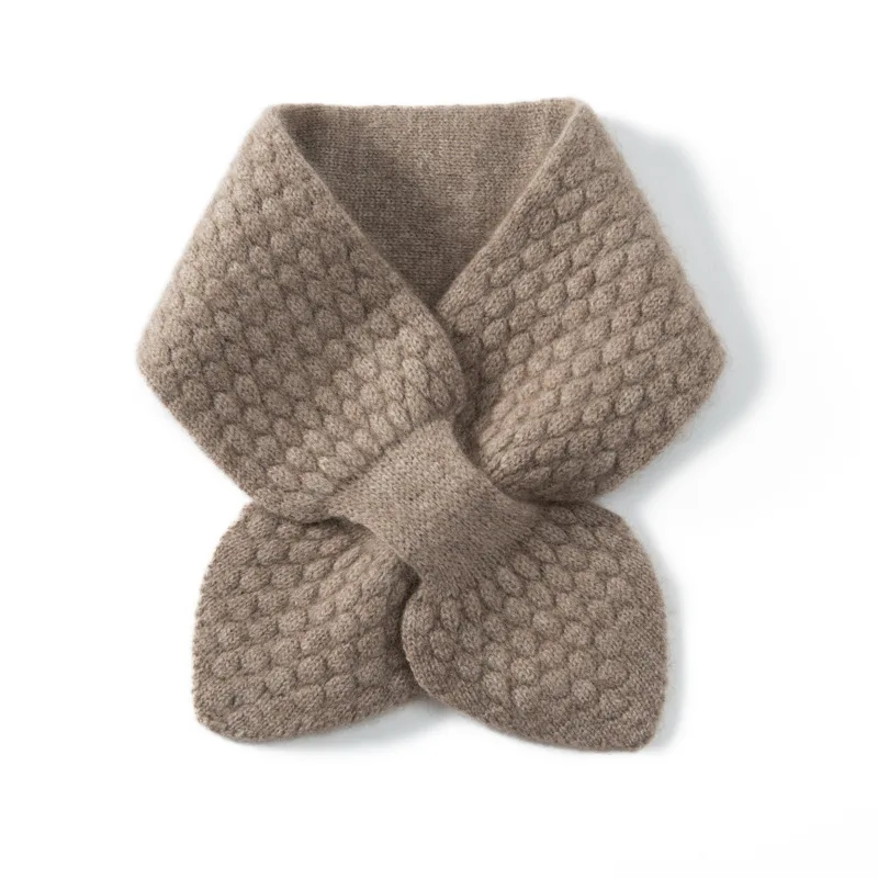 Petite écharpe Simple pour femmes, manteau d'automne et d'hiver, décoration, faux col croisé perforé, couleur Pure, écharpe paresseuse tendance assortie avec tout
