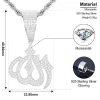 moissanite – collier avec pendentif en forme de rune musulmane, en argent sterling 925, bijoux pour hommes, avec diamants scintillants, allah
