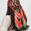 foulard de tête carré en soie pour femmes, marque de luxe, 90x90cm, bandana en satin, foulard doux, hijab, foulards pour cheveux pour dames