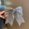 pince à cheveux avec nœud en strass pour femmes, pince à printemps, style coréen, accessoires pour cheveux doux, épingle à cheveux, barrettes élégantes à la mode, nouvelle collection