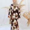 femmes robe abaya fleur dubaï arabe imprimé msulim eid jalabiya ramadan robes largos islam manches évasées longue robe maroc 2025