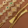 chaîne de taille de mariée, motif sculpté en or, ceinture abaya marocaine pour robe de mariée, chaîne de corps, bijoux, chaîne de corde