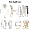 2/4 pièces perle broche broches pull châle clips fausse perle strass collier épingle de sûreté pour femmes fille vêtements robe accessoires
