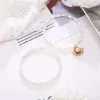 modyle nouvelle mode bohème simulé perle chaîne mariage cheville bracelet pour femmes couleur or coquille pendentif cheville bijoux cadeau