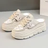 sandales d'Été respirantes pour femme, semi pantoufles baotou, petite alicante blanche, robe sexy, nouvelle collection