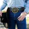 ceinture de cowboy occidentale pour hommes, ceinture rétro avec boucle de calendrier solaire aztèque maya, style vintage de personnalité hip hop, ceinture unisexe pour pa