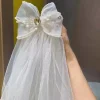 pince à cheveux voile blanc élégant, nœud en maille pour filles, gaze, strass, polyester, tulle de mariée, accessoires pour cheveux