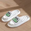 pantoufles coordonnantes pour la plage d'été, sandales souples à motif de grenouille de dessin animé