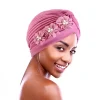 foulard floral brillant pour femme, bandeau plié, chapeaux indiens, couleur unie, chapeau ethnique de culte