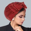 hijab avec nœud papillon pour femme musulmane, bonnet turban pour femme, élastique doux, foulard rond, chapeaux indiens, document solide, mode