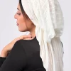 casquettes hijab musulmanes froissées de couleur unie, turban doux et élastique à longue queue, bonnet à la mode pour femmes, coiffure portable