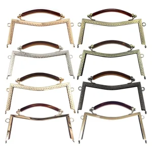 Fermoir en métal lisse concave pour sacs, cadre d’embrayage fait main, couture bricolage, accessoires de sac à main en silicone Foy, 20.5cm