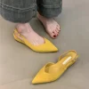 2025 nouvelle surface en velours élégante bout pointu évider talon compensé dames chaussure douce fée style atmosphère française sandales d'été