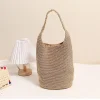 sac à bandoulière tissé de grande capacité pour femme, seau d'eau à main, sac de plage polyvalent, sacs de styliste de luxe, vacances