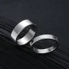 ensemble de bijoux simples en acier inoxydable pour hommes, couleur argent, unisexe, punk, vintage, anneau lisse, collier, bracelet, cadeaux, nouvelle collection 2024
