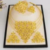 ensemble de bijoux élégants éthiopiens, collier et boucles d'oreilles en forme de fleur brésilienne, bracelet et bague de luxe pour fête de dubaï, cadeau de fête des mères