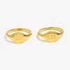 e.b.belle bague ronde anglaise en acier inoxydable plaqué or 18 carats, bijoux de degré d'eau, décoration sion l, ltj you are gold