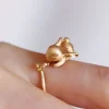 ensembles de bijoux en forme de lapin mignon et exquis, nouvelles boucles d'oreilles artisanales en or ancien mat pour femmes, bague, collier, cadeaux pour petite amie