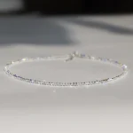 Collier de perles de quartz cristal à facettes pour femme, brillant, mignon, biscuits transparent, fin, court, collier simple, cadeau de bijoux de fête pour fille