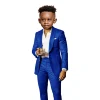 costume marron pour garçons, 2 pièces, veste, pantalon, col châle, smoking de mariage, vêtements pour enfants, robes formelles de fête à la mode
