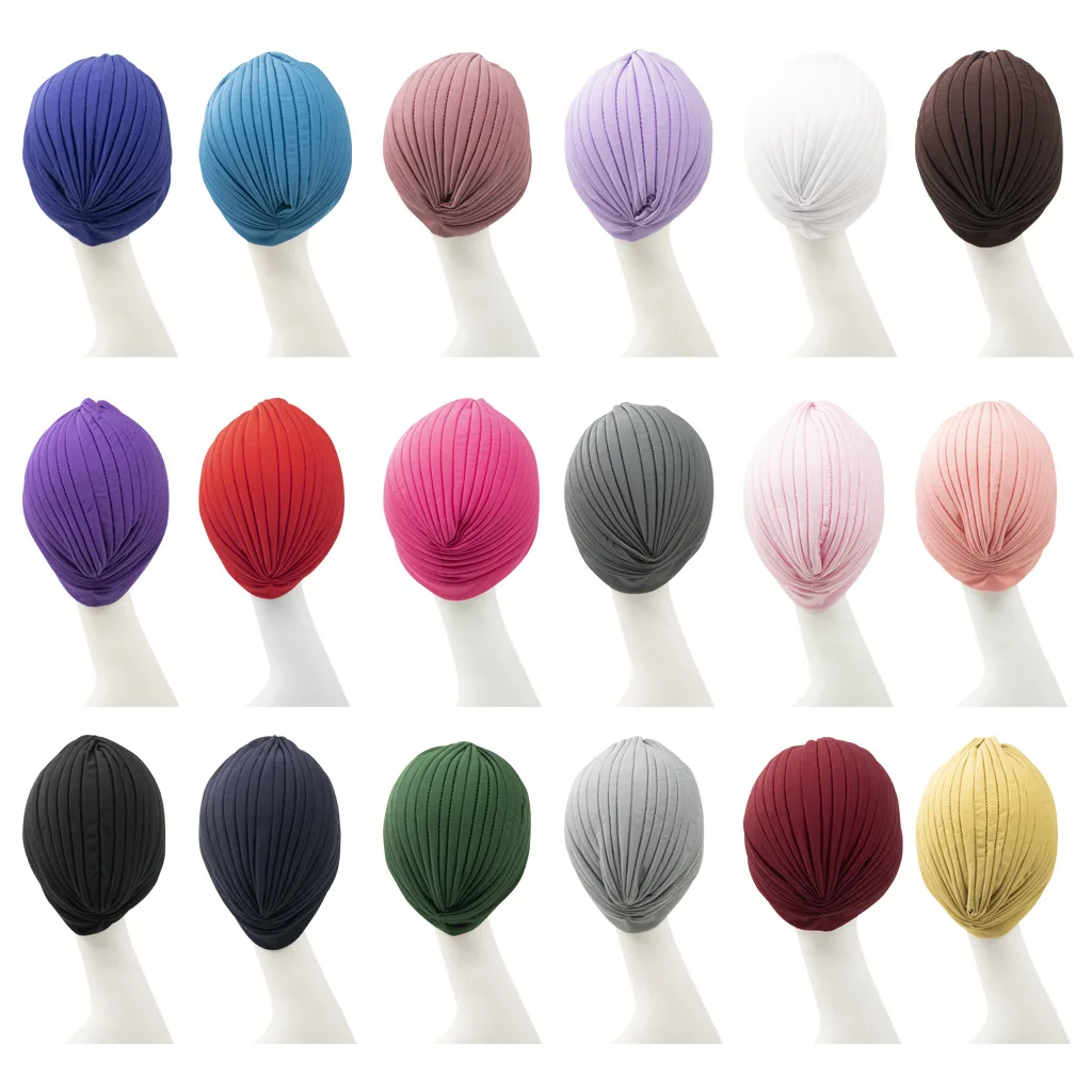 femmes noeud extensible turban chapeau musulman islamique intérieur hijab casquettes foulard bonnet cheveux élastique bandeau turban