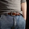 ceinture pour hommes – ceinture à cliquet en cuir pour pantalon habillé – ceinture micro réglable adaptée partout