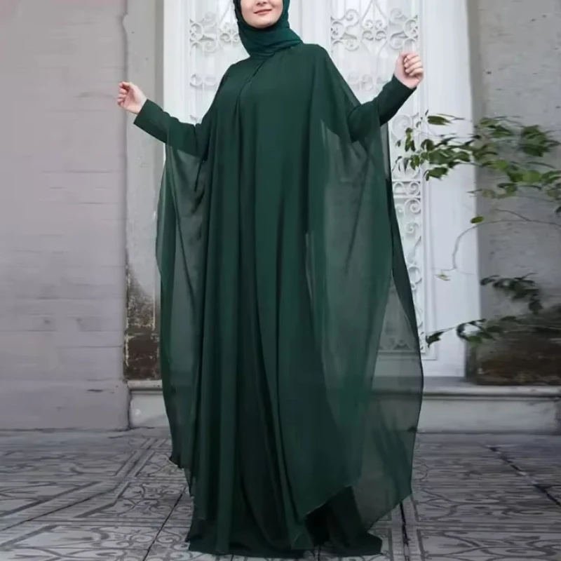 eid musulman abayas pour les femmes modeste faux deux pièces robes islam robes arabe longue robe jalabiya ramadan maroc dubaï caftan