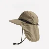 casquettes d'été à large bord, protection du cou, chapeaux seau unisexes, visière extérieure, séchage rapide, protection solaire panama attachée, chapeau de pêche et de randonnée