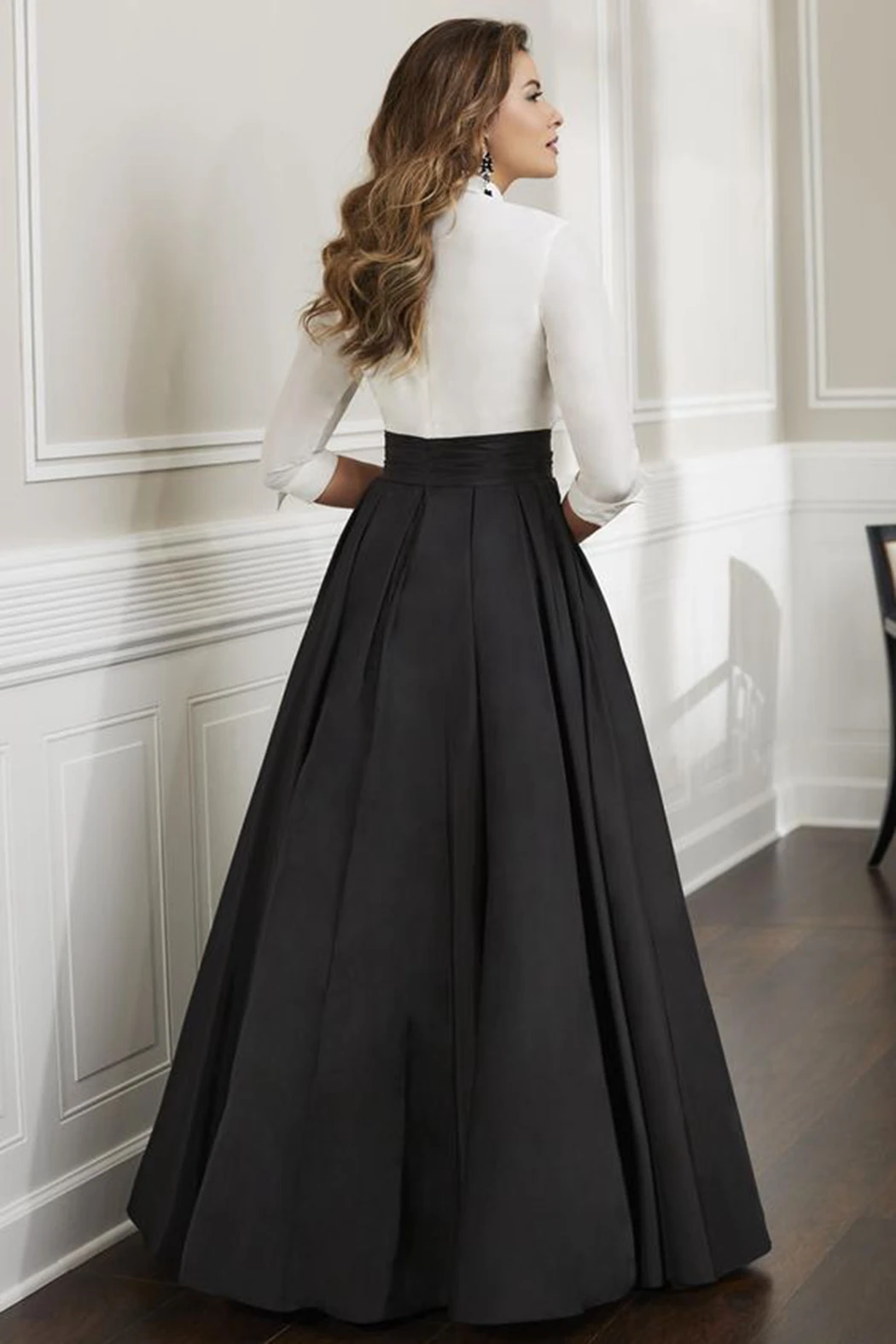Jupe maxi en satin noir pour femme, taille haute, ligne A, longueur au sol, jupes longues formelles pour dame de bureau, jupe de soirée vintage, Saia
