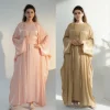 abaya abaya – caftan de dubaï pour femmes musulmanes, ensemble 2 pièces, robe turquie, vêtements islamiques, kaftan kebaya, kimono jalabiya